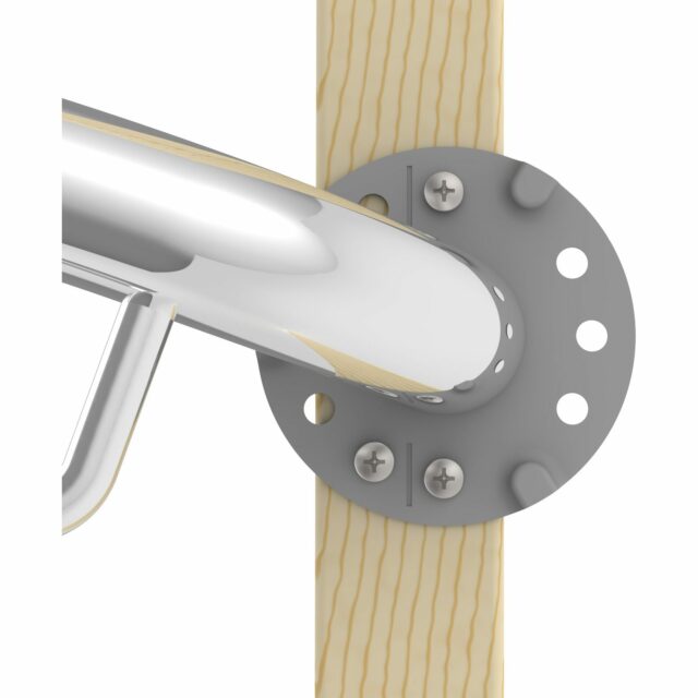 Plus Series Towel Bar closeup of the 9 hole flange